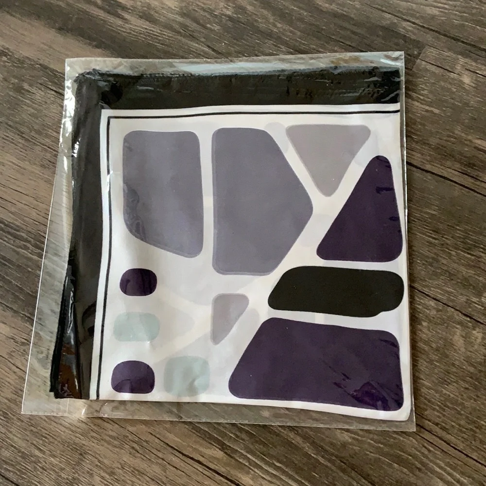 NWT Satin Square Neck Scarf Purple Grey